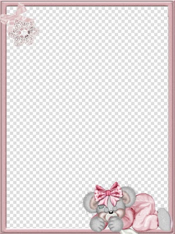 Ba, pink floral frame illustration transparent background PNG clipart