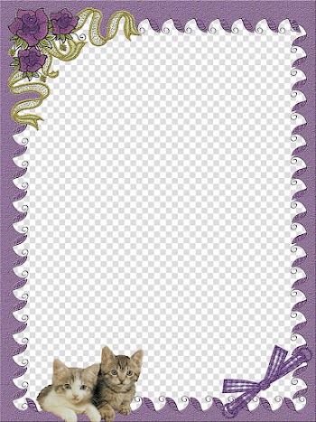 Ba, purple and yellow floral border frame transparent background PNG clipart