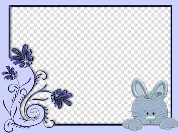 Ba, white, purple, and green rabbit-themed frame transparent background PNG clipart