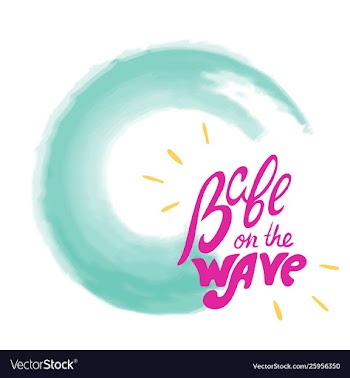 Babe on wave lettering vector image