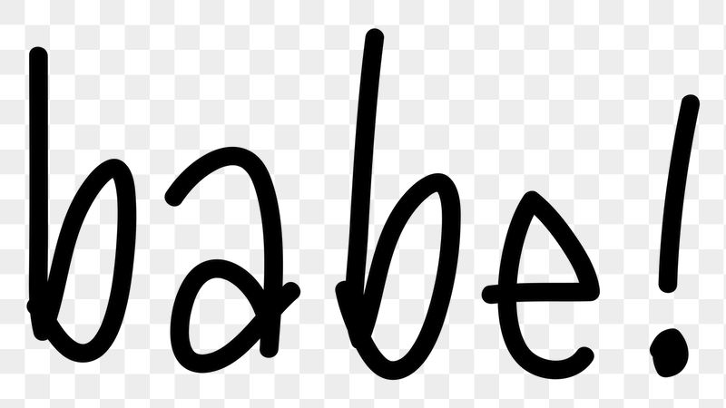 Babe! png word sticker, handwritten | Free PNG - rawpixel