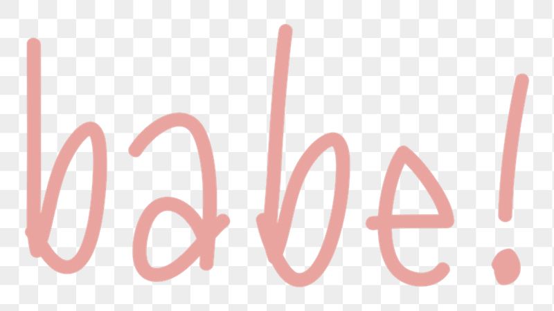 Babe! png word sticker, handwritten | Free PNG - rawpixel