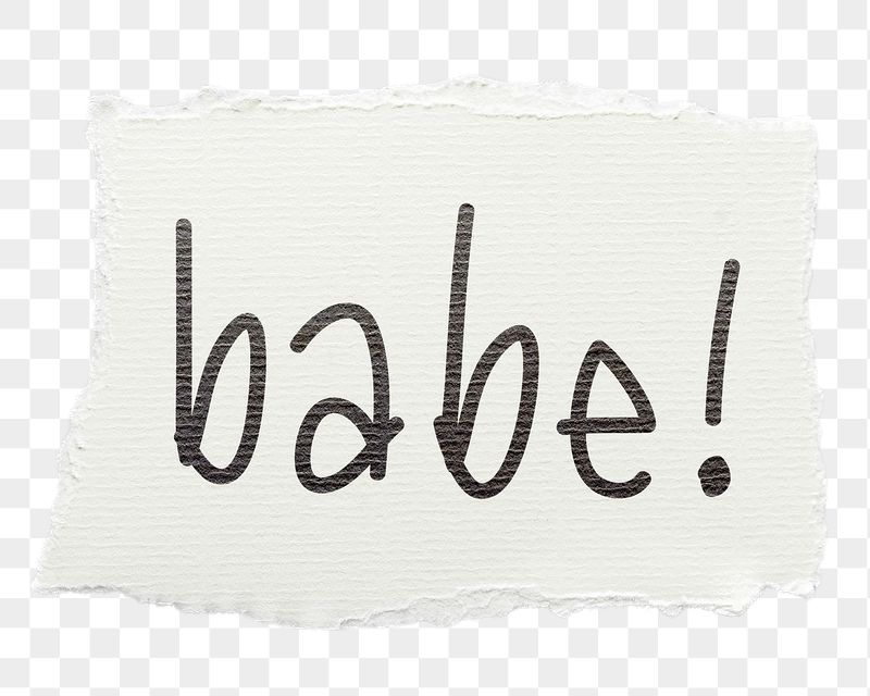 Babe! png word sticker, ripped | Free PNG - rawpixel