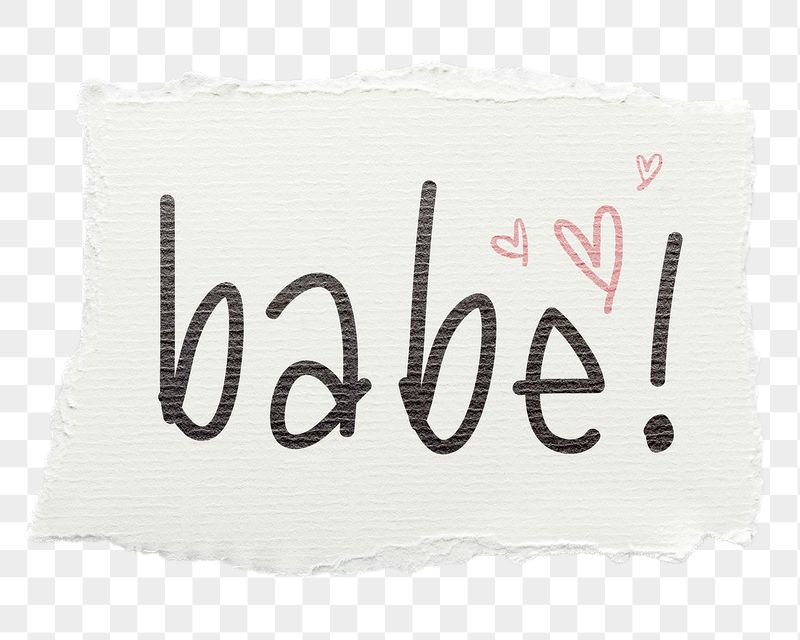 Babe! png word sticker, ripped | Free PNG - rawpixel