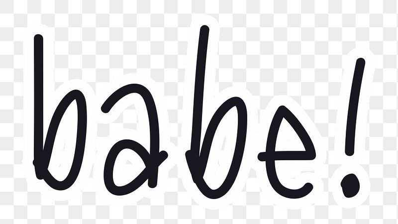 Babe! png word sticker typography, | Free PNG - rawpixel