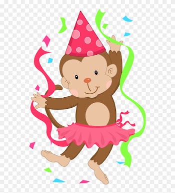 Baboon Clipart Birthday - Girl Monkey Birthday Clipart