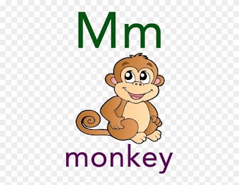 Baby Abc Flashcard - Baby Monkey Clip Art