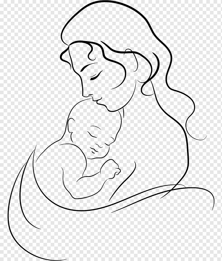 baby and Madonna art, Drawing Mother Pencil Infant Sketch, mother's day, white, child, mammal png