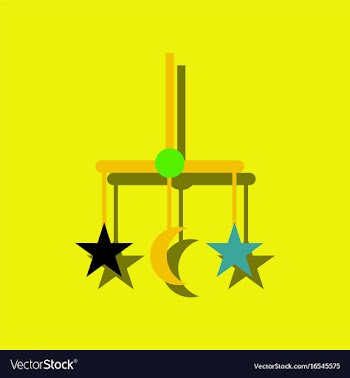Baby bed carousel icon in sticker style vector image