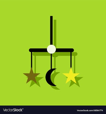 Baby bed carousel icon in sticker style vector image
