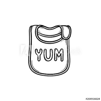 Baby bib hand drawn outline doodle icon