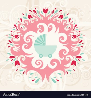Baby birthday card vector image