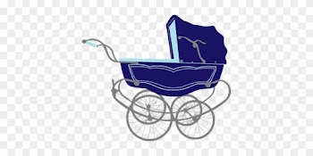 Baby Blue Carriage Infant Pram Stroller Tr - Baby Stroller Png