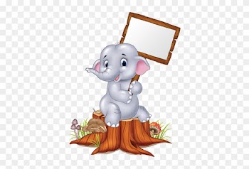 Baby Blue Elephant Holding Poster - Cute Baby Elephant Holding Sign