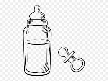 Baby Bottle And Pacifier Sketches - Baby Milk Bottle Drawing