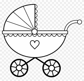 Baby Bottle Clip Art Black And White Crib Clipart Black - Baby Stroller Coloring Page