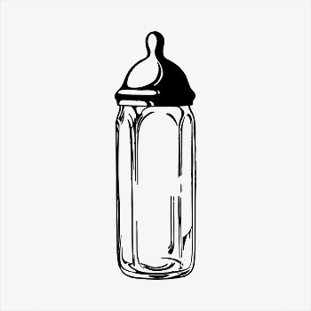 Baby bottle  clipart, vintage | Free Vector - rawpixel