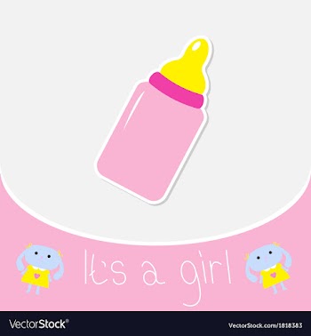  					Baby bottle Shower card Its a girl vector image														