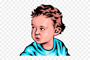 Baby Boy Royalty Free Vector Clip Art Illustration - Vector Face Baby Realistic
