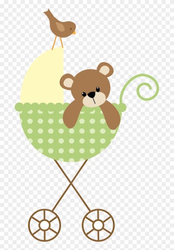 Baby Boy Scrapbook, Baby Carriage, Baby Cards, Clipart - Teddy Bear Baby Shower Invitations