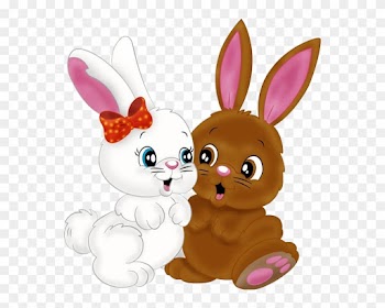 Baby Bunny Girls Cute Digital Clipart Easter Bunny - Cute Cartoon Baby Bunny