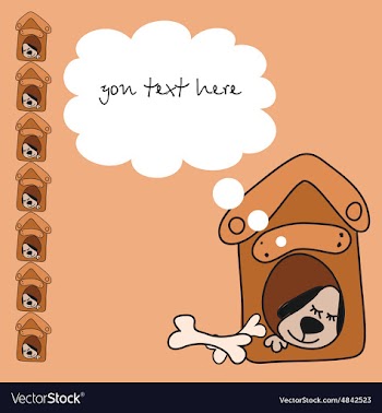 Baby card with a dog for text vector image