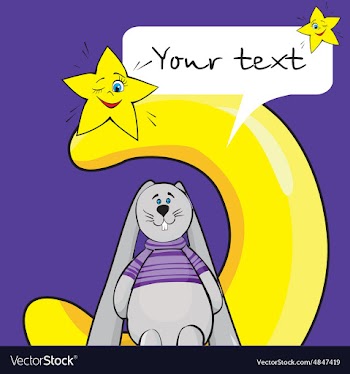 Baby card with rabbit and moon vector image