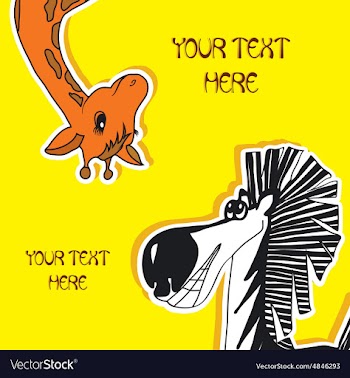 Baby card with zebra and giraffe vector image