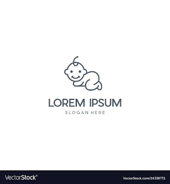 Baby child outline branding logo design vector image