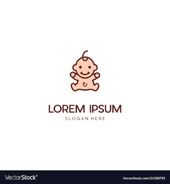 Baby child outline branding logo design vector image