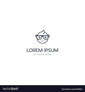 Baby child outline branding logo design vector image