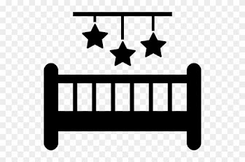 Baby Crib Rubber Stamp - Baby Bed Icon