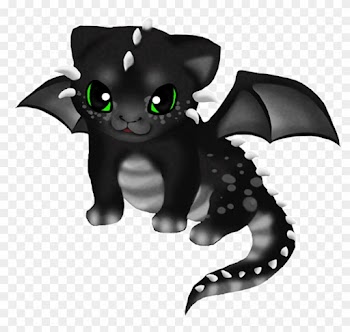 Baby Dragon By Panda-kiddie - Baby Black Dragon Art