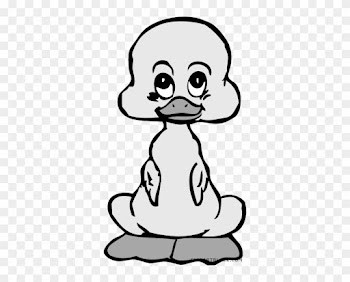 Baby Duck Animal Free Black White Clipart Images Clipartblack - Huggable Baby Duck Ornament (round)