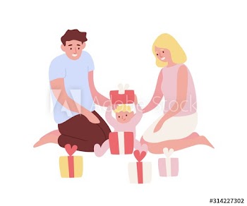 Baby first birthday flat vector illustration