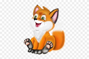 Baby Fox Clipart - Cartoon Baby Red Fox