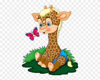 Baby Giraffe Cartoon Clipart - Baby Giraffe Cartoon