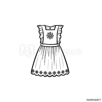 Baby girl dress hand drawn outline doodle icon