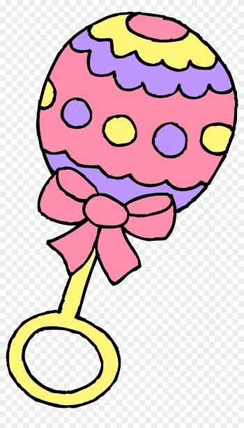 Baby Girl Footprint Clipart - Baby Rattle Clipart