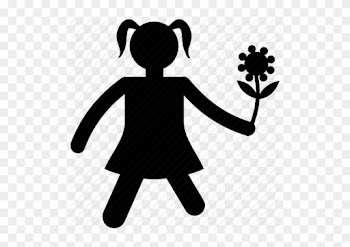 Baby Girl, Girl Holding Flower, Girl With Flower, Greeting - Girl Icon Transparent Background