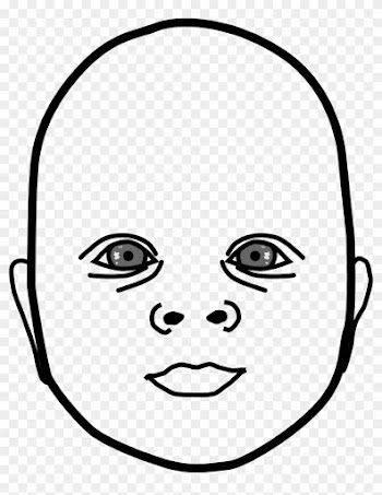 Baby Head Bald Infant Suckling Png Image - Blank Drawing Baby Face