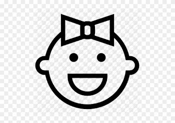 Baby Head With A Small Heart Outline Icons - Icon Baby Png