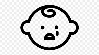 Baby Head With A Small Heart Outline Vector - Baby Icon Transparent Background