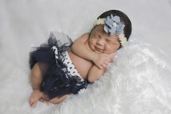 Baby in Black Tulle Skirt Photography