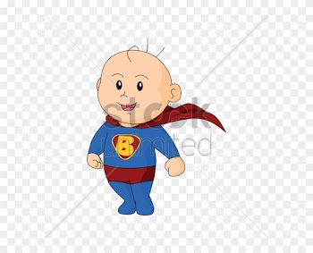 Baby In Superman Dress Clipart - Baby Superman Cartoon