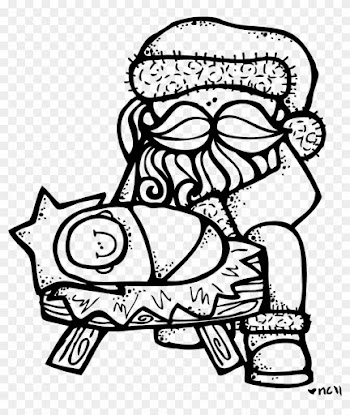 Baby Jesus Clip Art - Santa With Baby Jesus Coloring Page