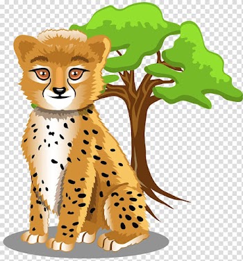 Baby Jungle Animals Cartoon Hippopotamus Animation, cheetah transparent background PNG clipart