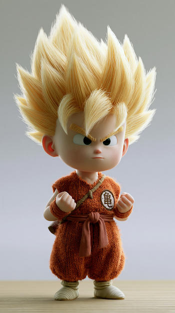 Baby Krillin with Golden Saiyan Hair