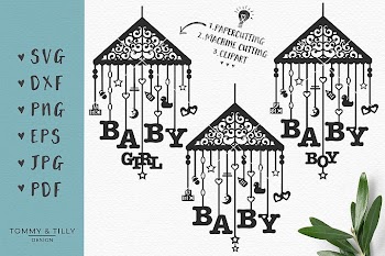 Baby Mobile Bundle - SVG DXF PNG EPS JPG PDF Cutting File