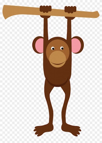 Baby Monkeys Baby Shower Clip Art - Monkey Hanging From Tree